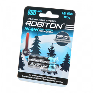 Аккумуляторная батарейка ROBITON SIBERIA 800MHAAA-2 низкотемпературные BL2 (цена за 1 шт)