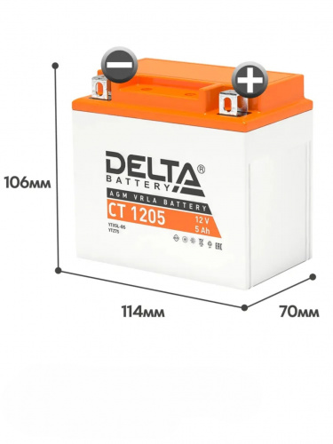 Аккумулятор DELTA СТ1205 (YTX5L-BS)