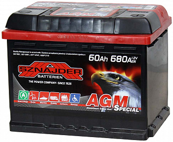 Аккумулятор Sznajder AGM 60Ah 680A ОП (ПОЛЬША)