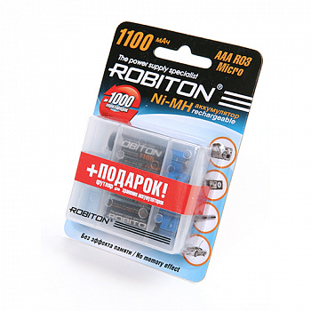 Аккумуляторная батарейка ROBITON 1100MHAAA-4/box BL4 (цена за 1 шт)