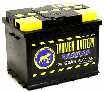 Аккумулятор TYUMEN 62 Ah 580 A battery STANDARD (Ca/Ca) ПП