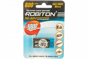 Аккумуляторная батарейка ROBITON 600MHAAA-2 BL2 (цена за 1 шт)
