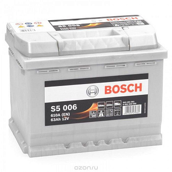 Аккумулятор BOSCH 63 Ah 610 A SILVER PLUS S5 006